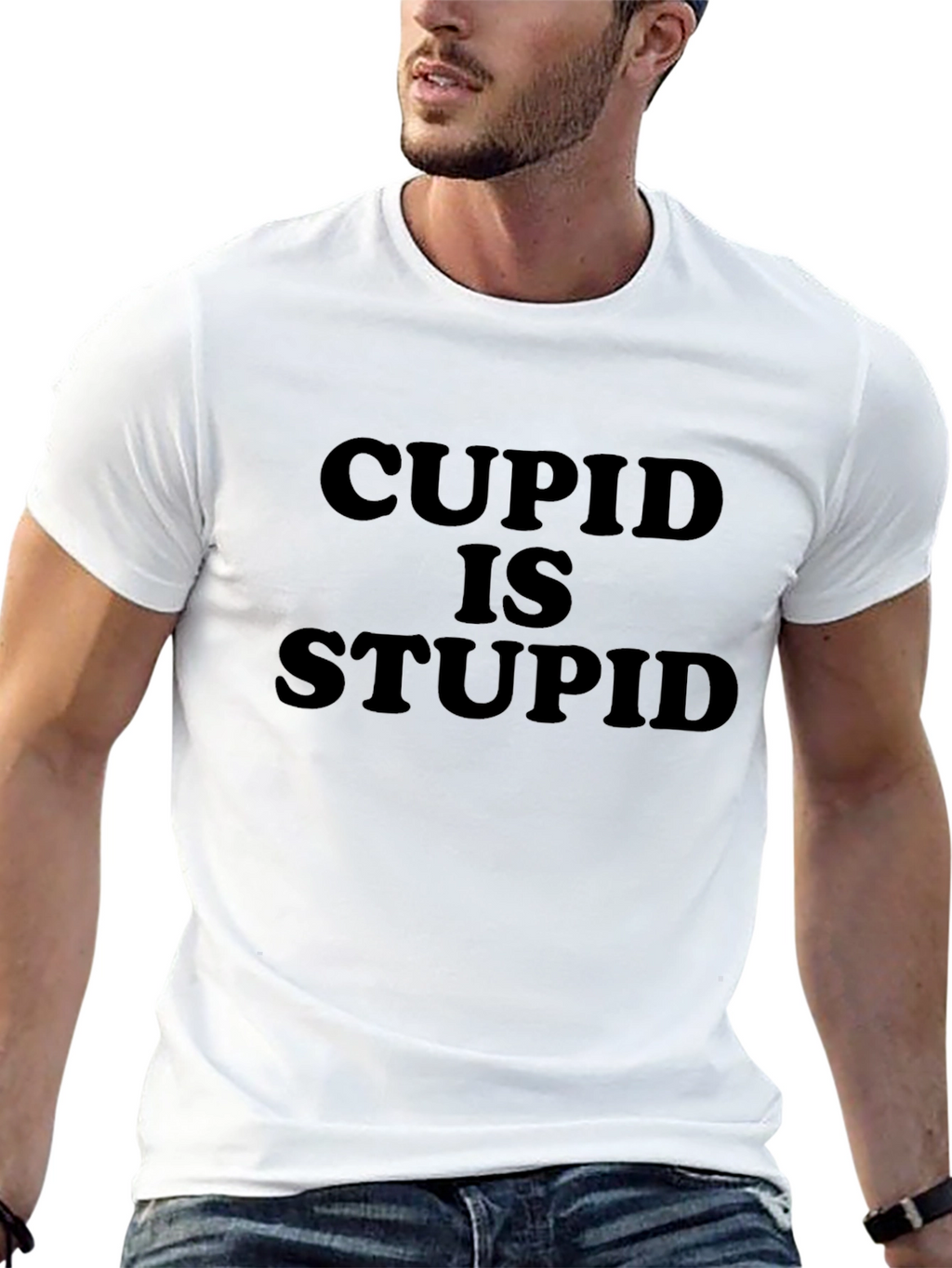 Cupid is Stupid Graphic Tee - Black