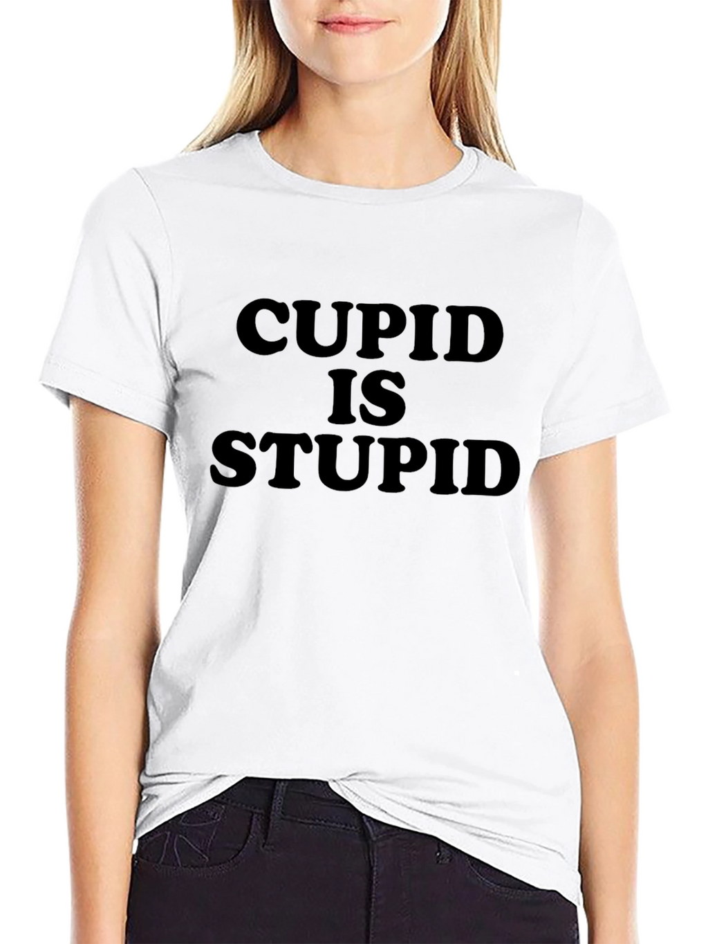 Cupid is Stupid Graphic Tee - Black