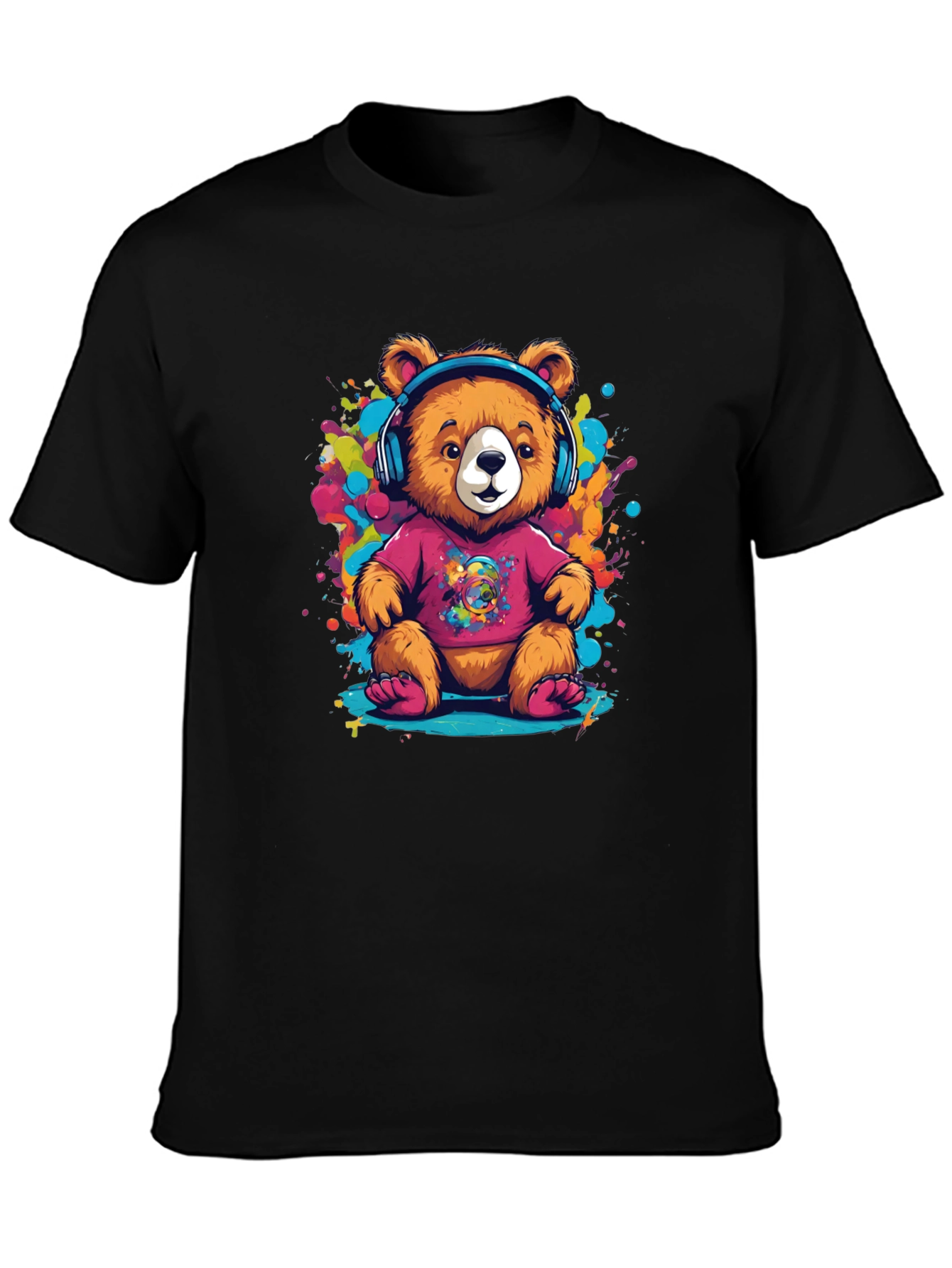 Cool Bear in Headphones Graphic Tee