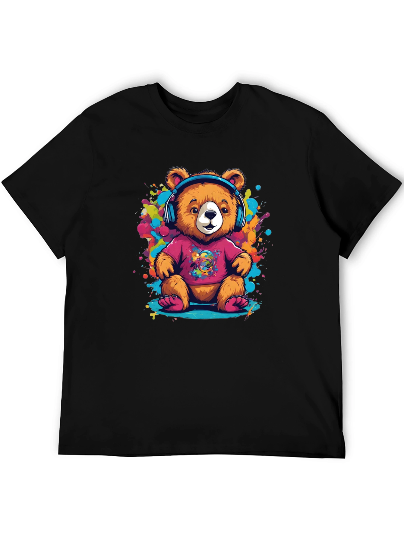 Cool Bear in Headphones Graphic Tee