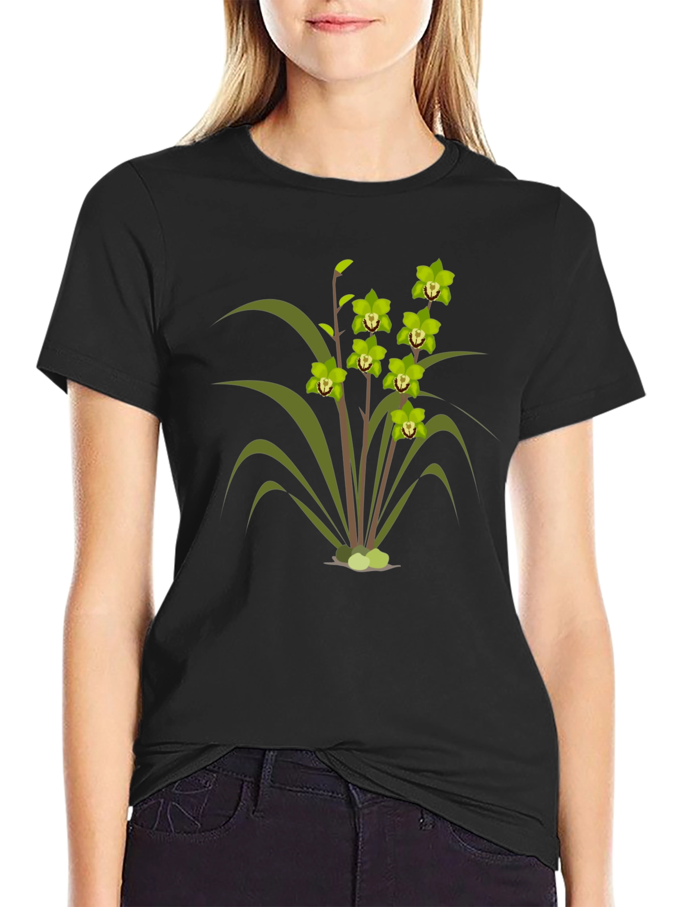 Orchid Graphic Tee - Stylish Floral Design T-Shirt