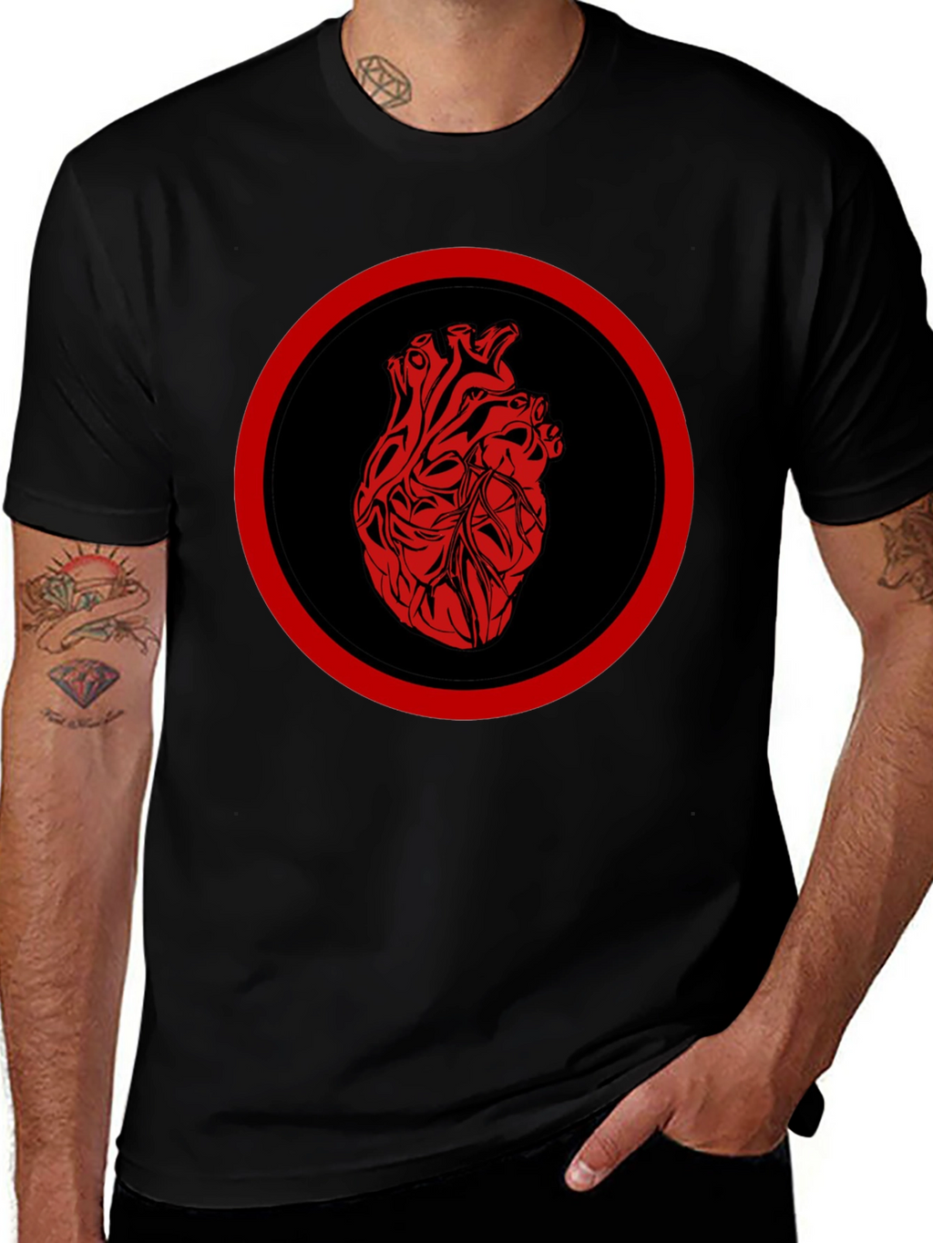 Anatomical Heart Graphic Tee - Black