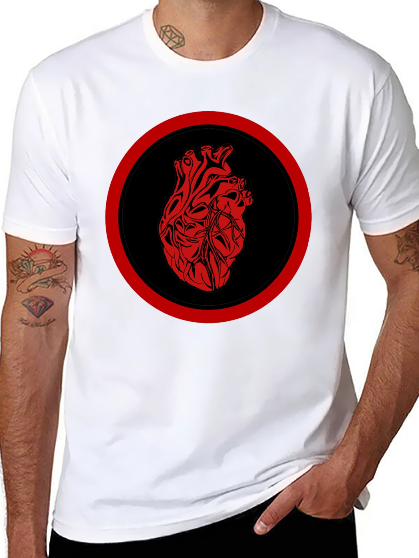 Anatomical Heart Graphic Tee - Black