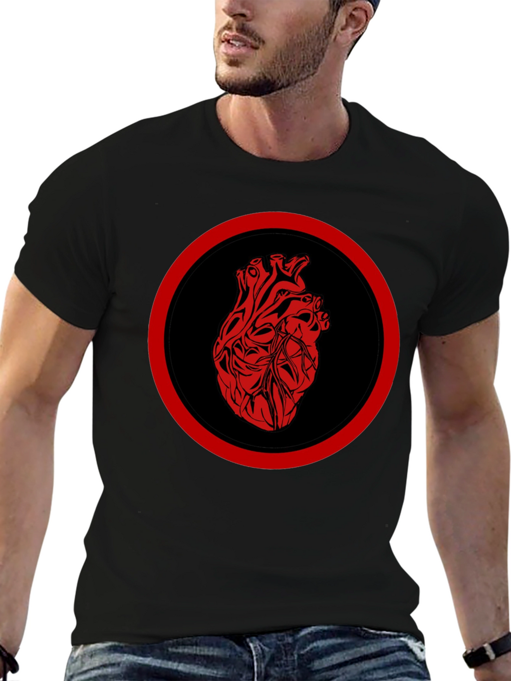 Anatomical Heart Graphic Tee - Black