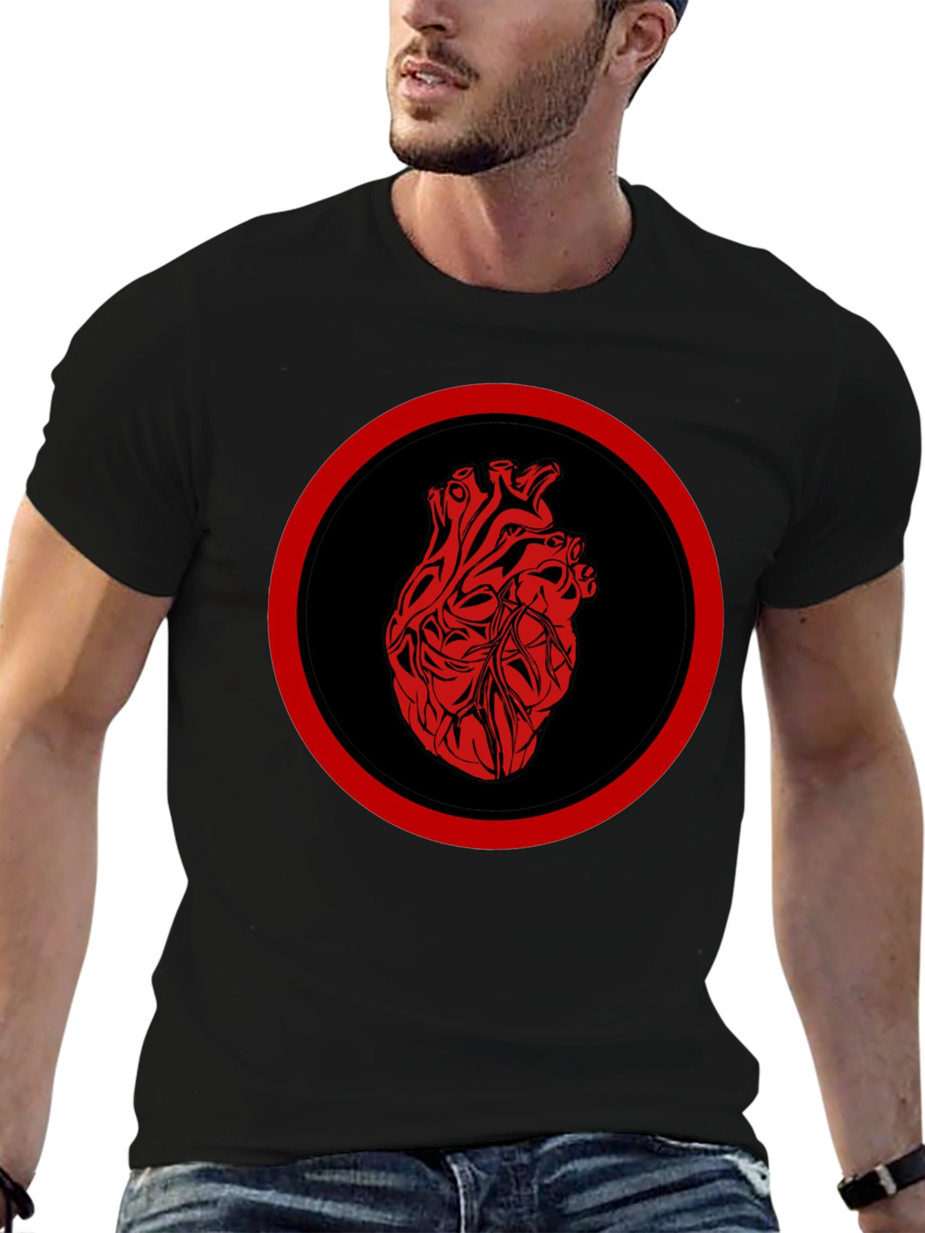 Anatomical Heart Graphic Tee - Black