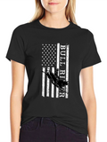 Bull Rider American Flag Graphic T-Shirt