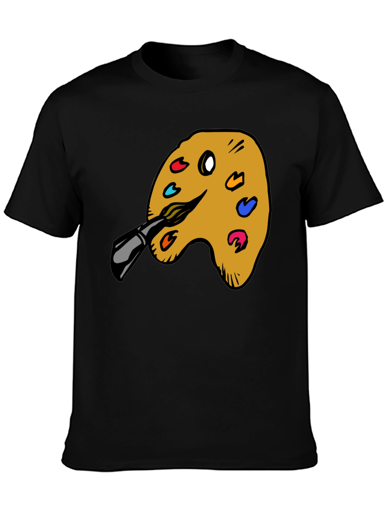 Artists Palette Graphic Tee - Black Cotton Blend Shirt