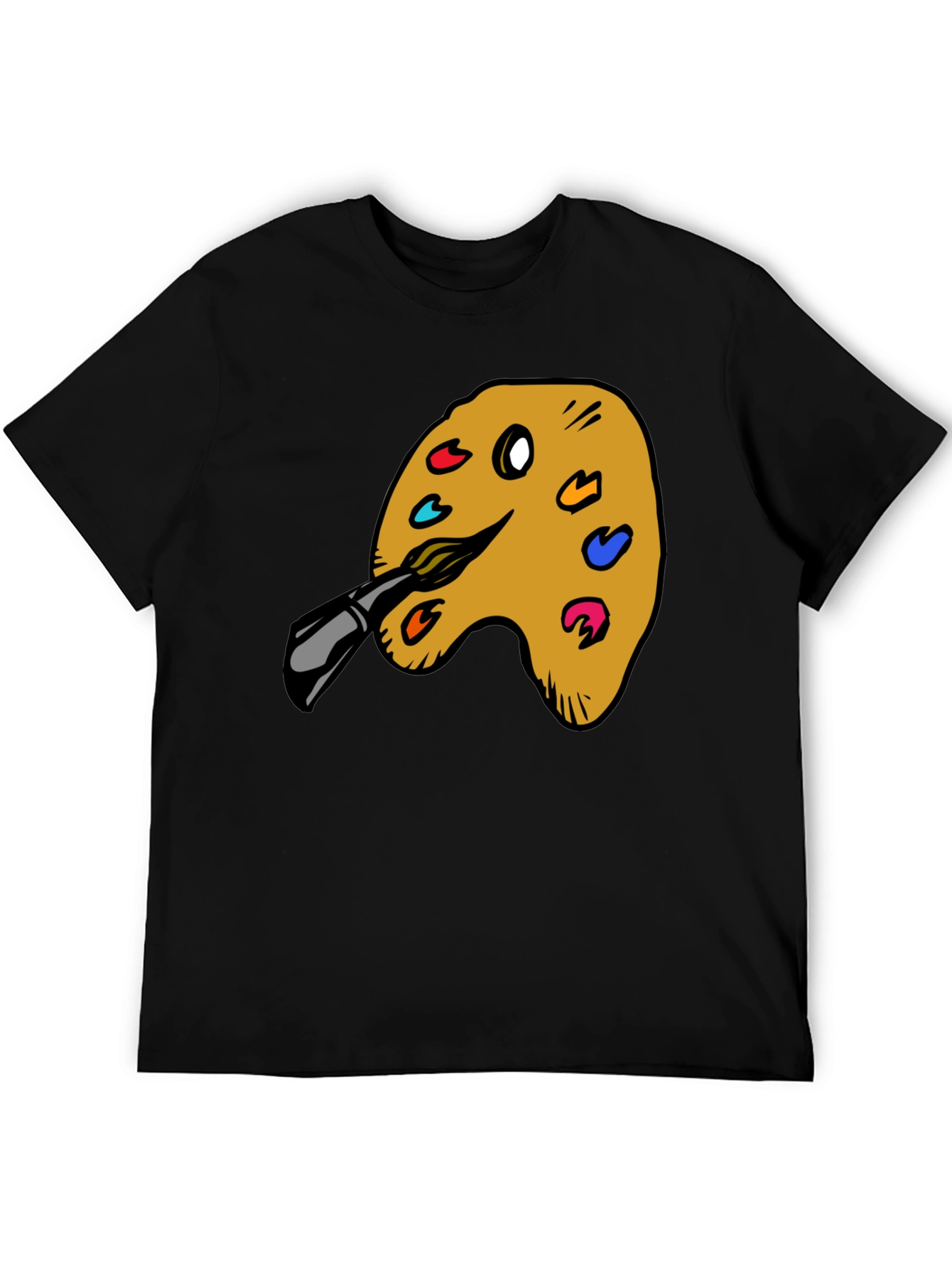 Artists Palette Graphic Tee - Black Cotton Blend Shirt