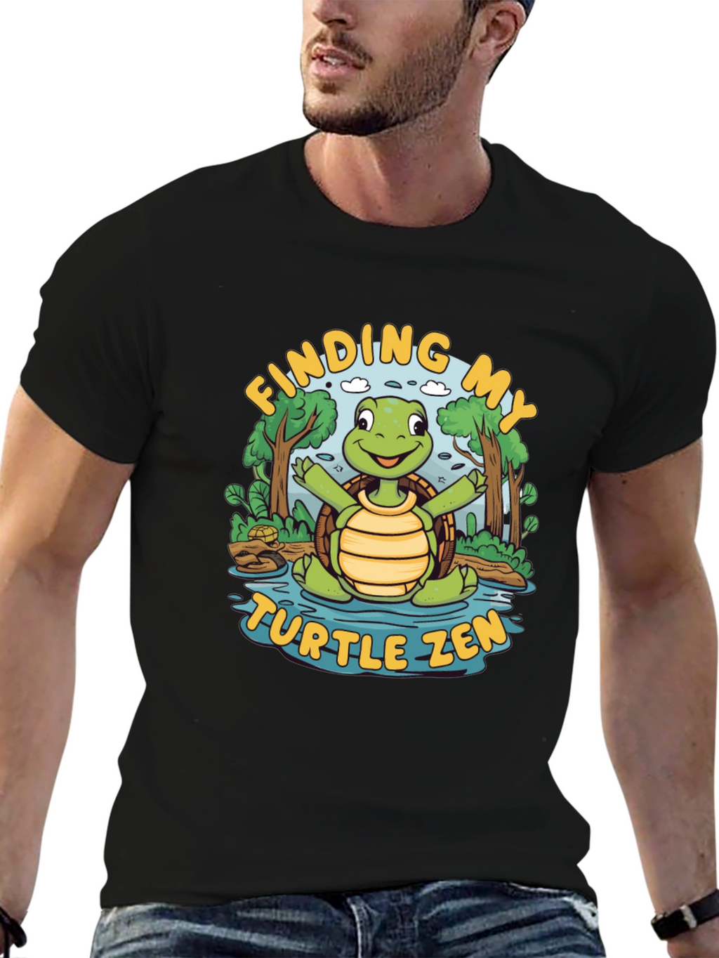 Finding My Turtle Zen Black T-Shirt
