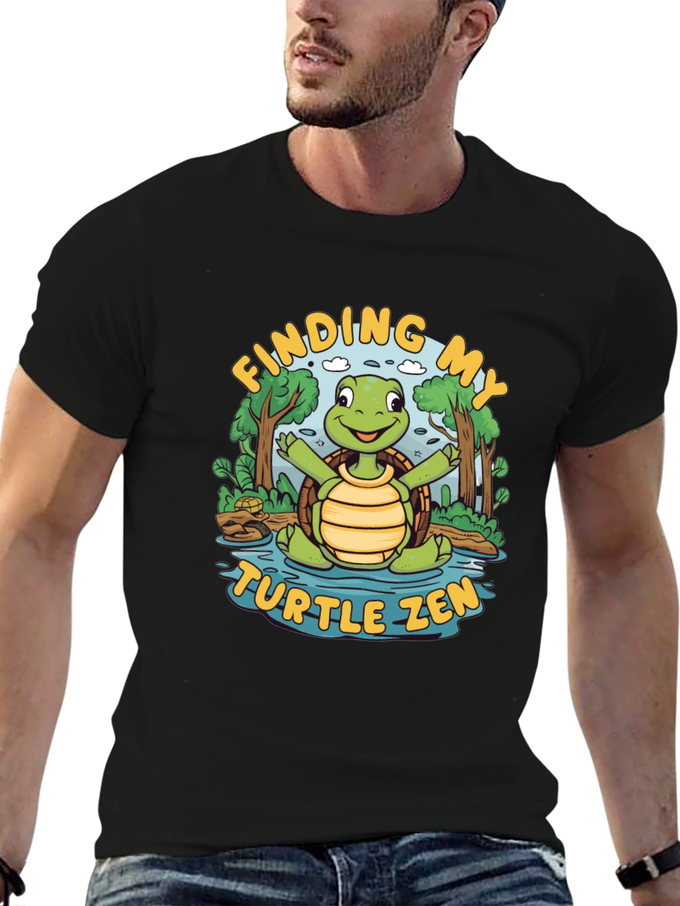 Finding My Turtle Zen Black T-Shirt