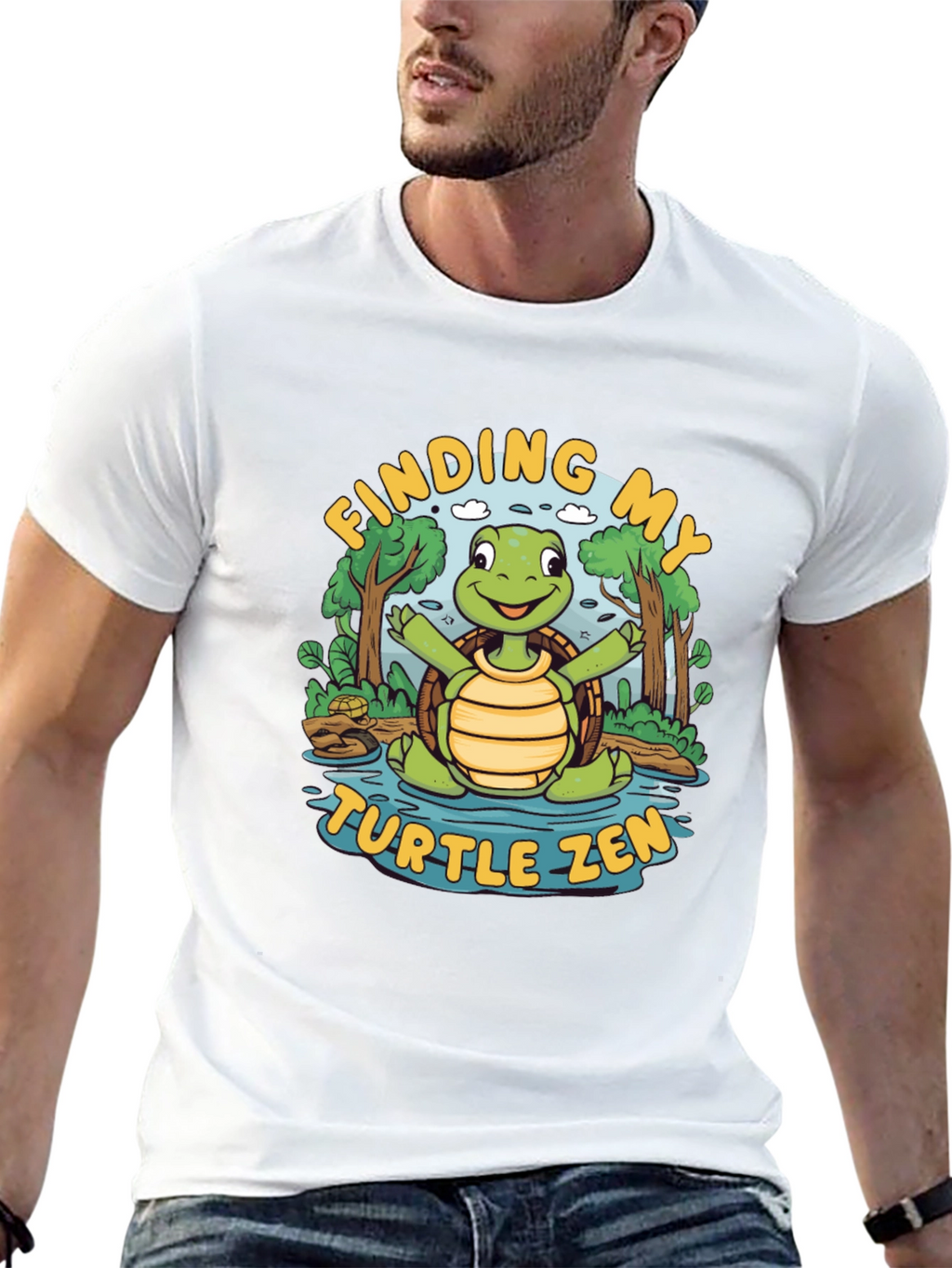 Finding My Turtle Zen Black T-Shirt