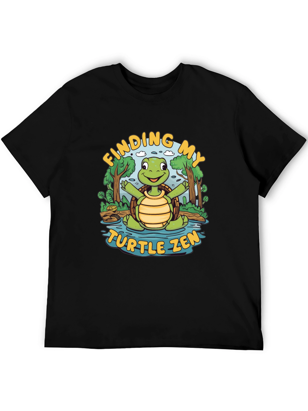 Finding My Turtle Zen Black T-Shirt