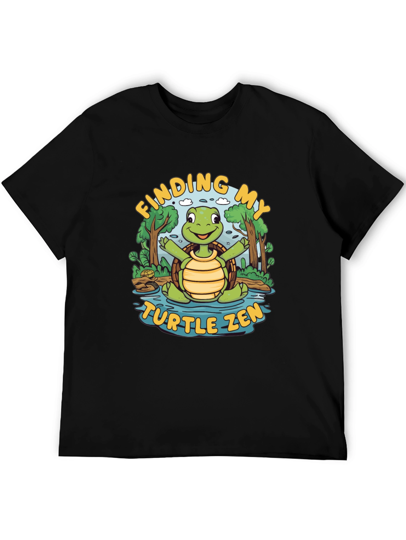 Finding My Turtle Zen Black T-Shirt