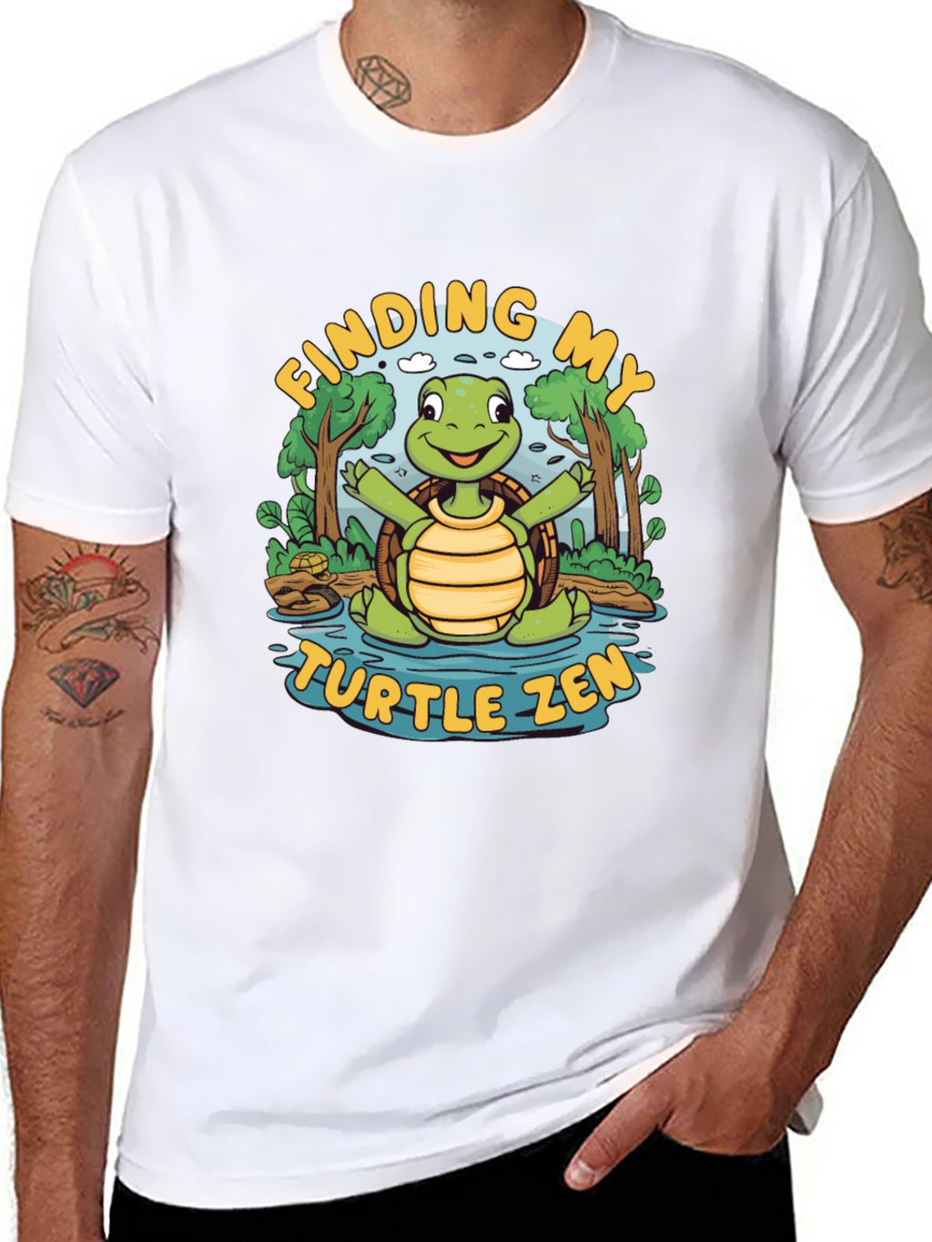 Finding My Turtle Zen Black T-Shirt