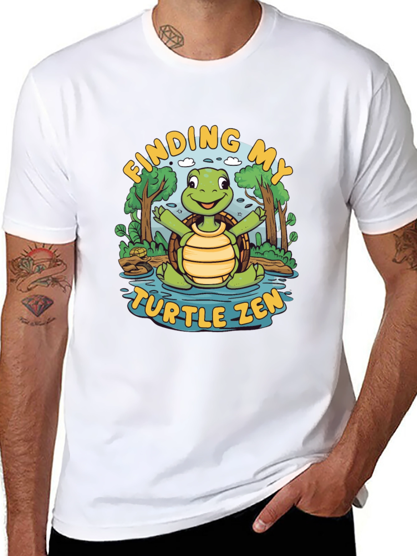 Finding My Turtle Zen Black T-Shirt