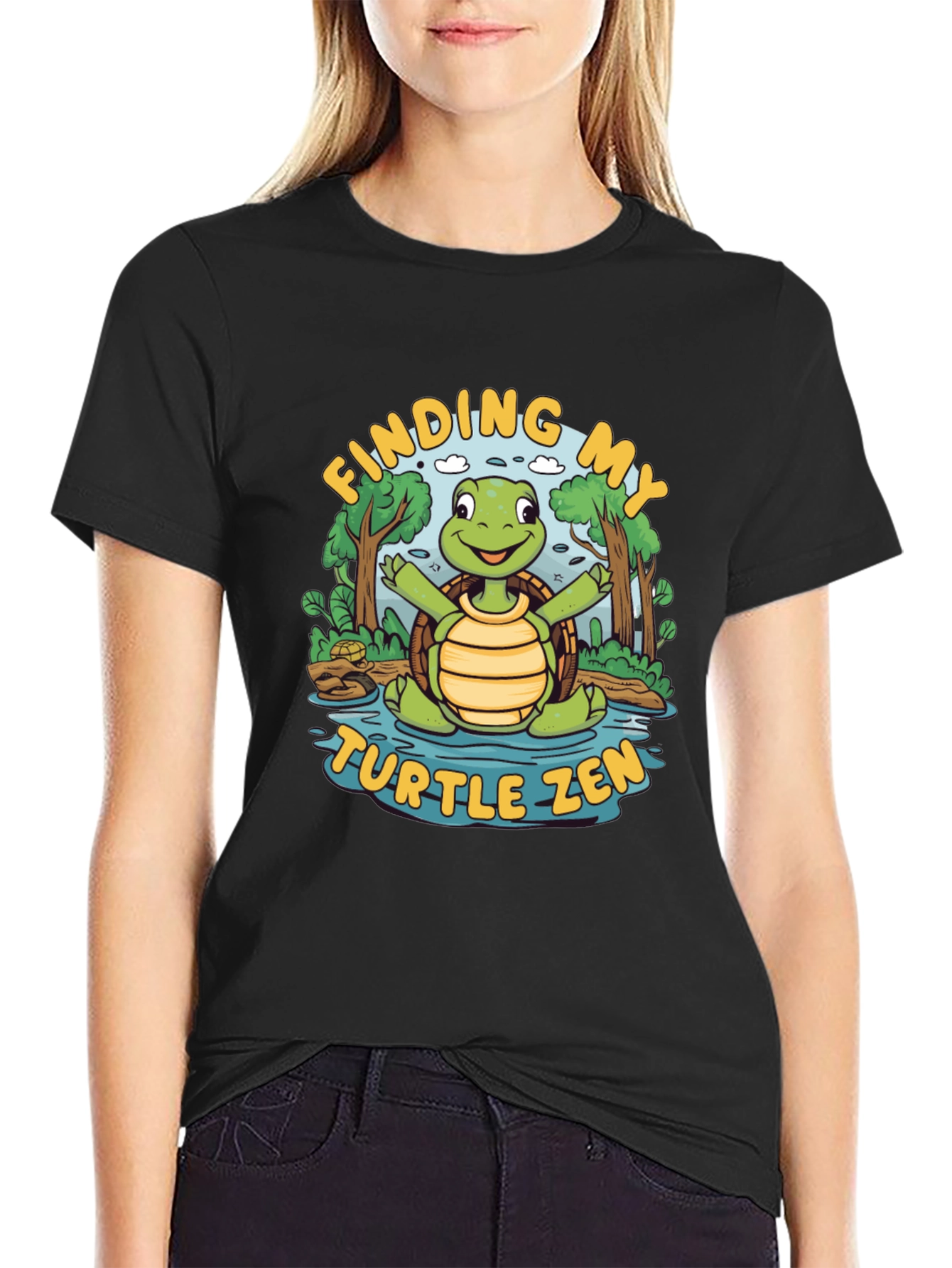 Finding My Turtle Zen Black T-Shirt