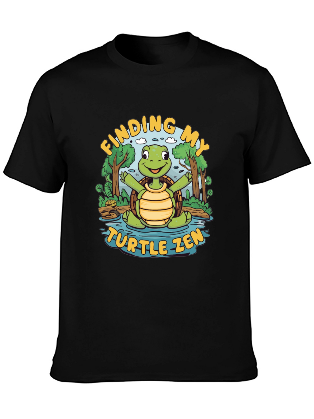 Finding My Turtle Zen Black T-Shirt