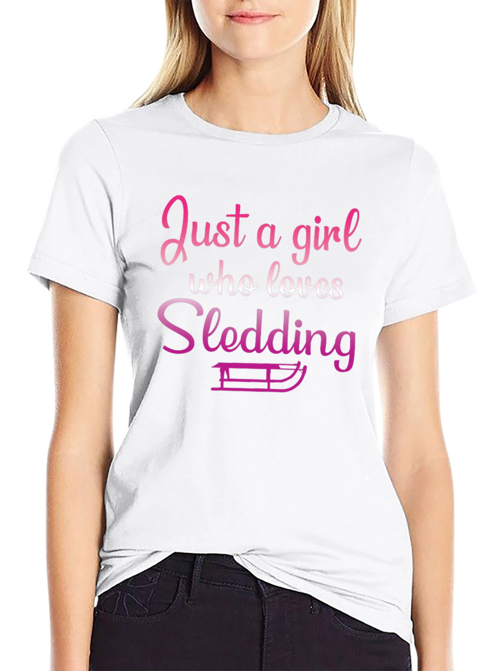 Just a Girl Who Loves Sledding T-Shirt