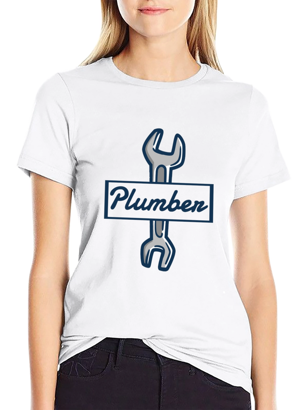 Plumber Wrench Graphic T-Shirt - Black
