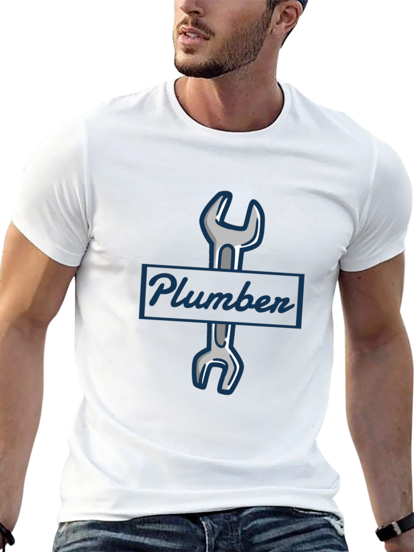Plumber Wrench Graphic T-Shirt - Black