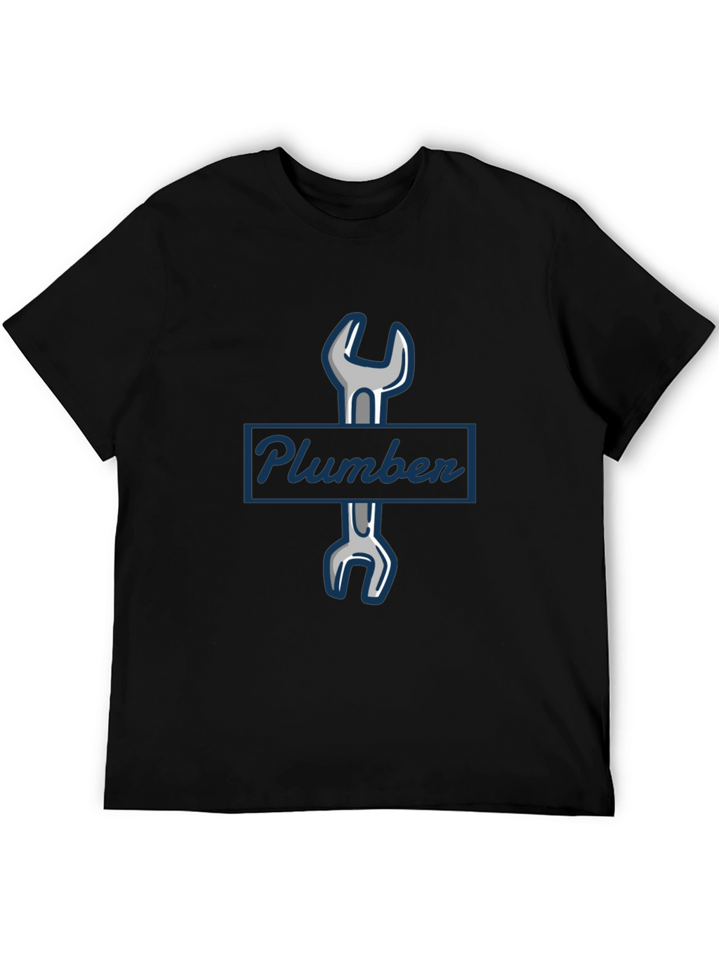 Plumber Wrench Graphic T-Shirt - Black