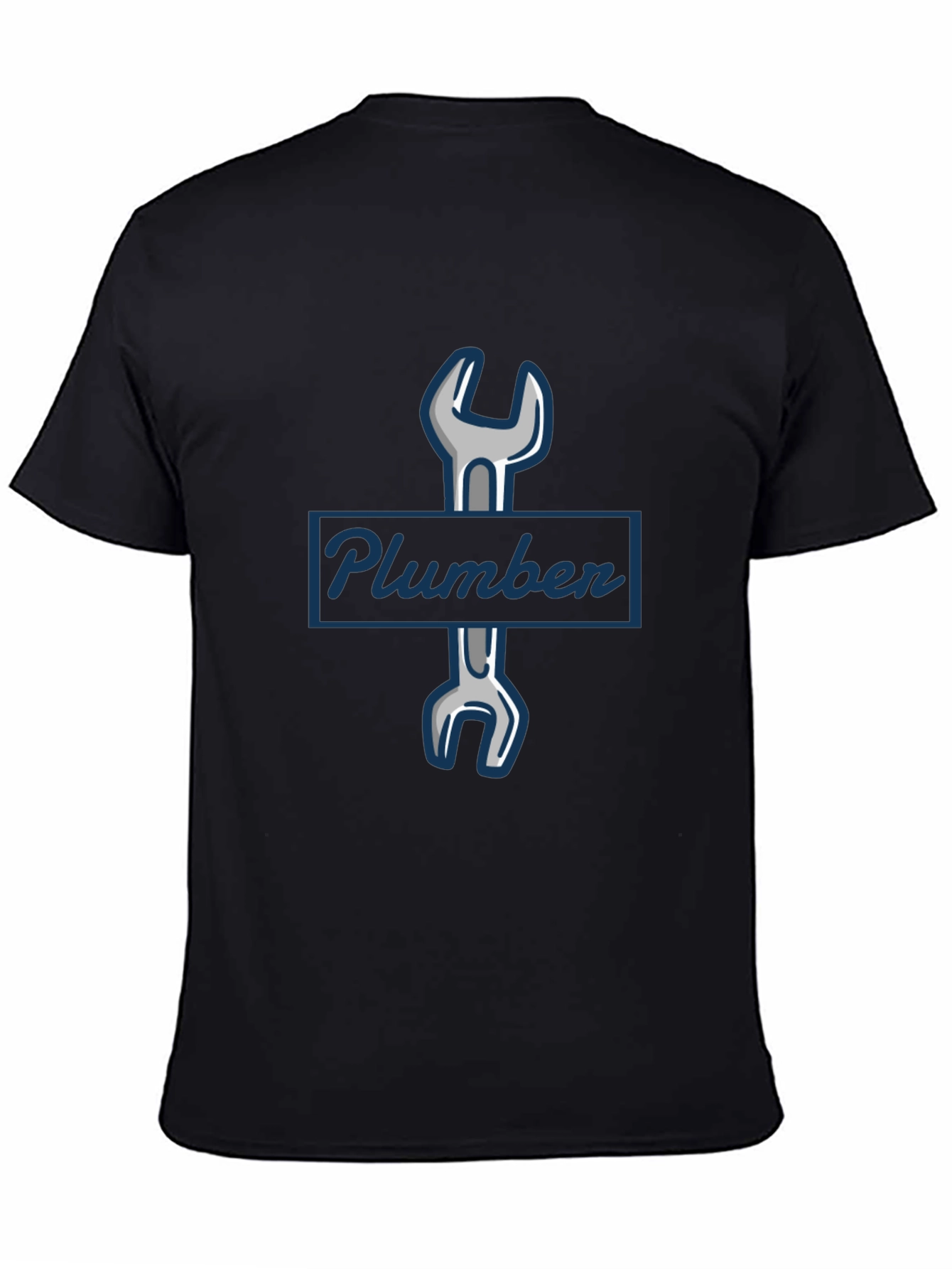 Plumber Wrench Graphic T-Shirt - Black