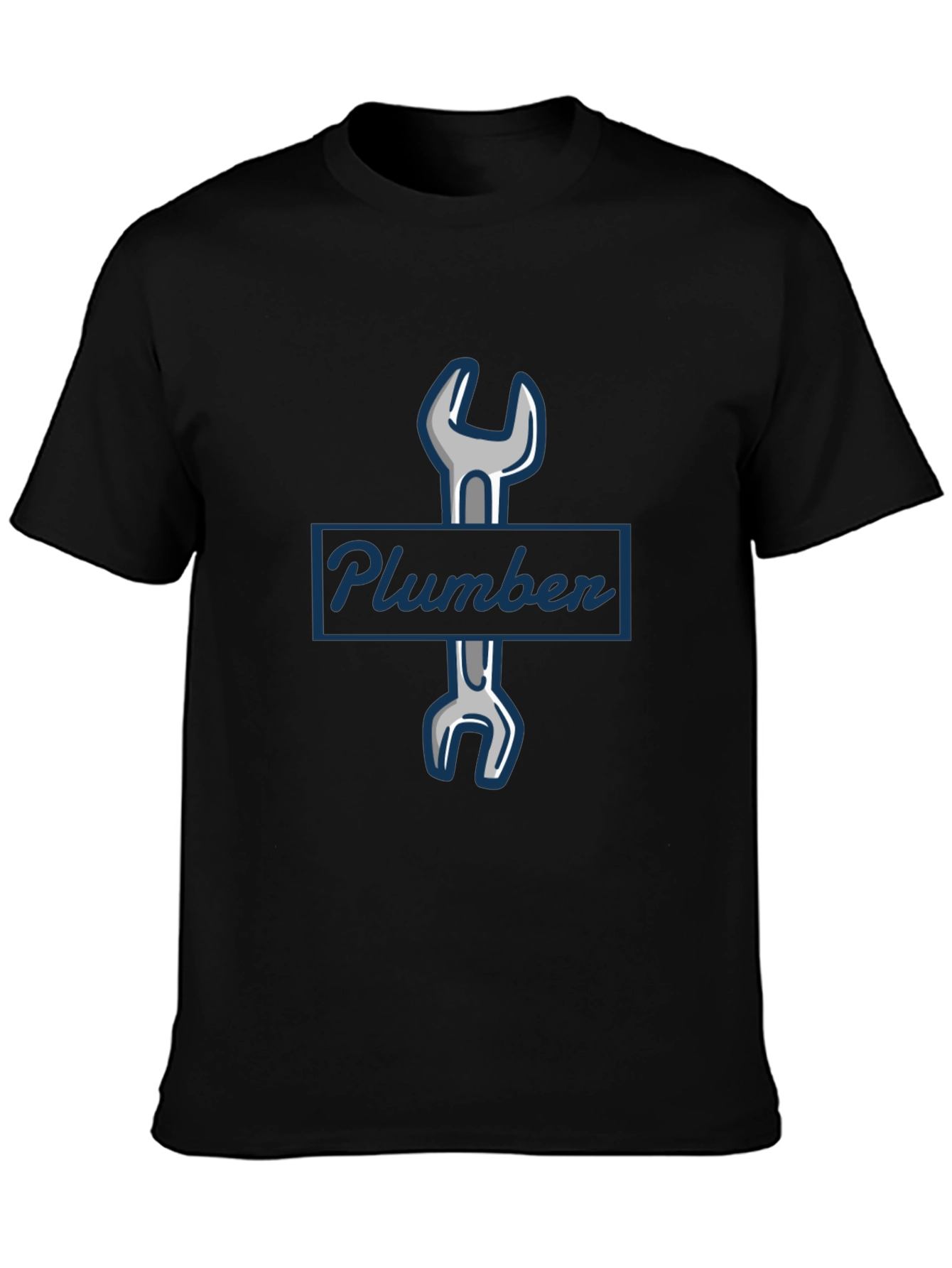 Plumber Wrench Graphic T-Shirt - Black