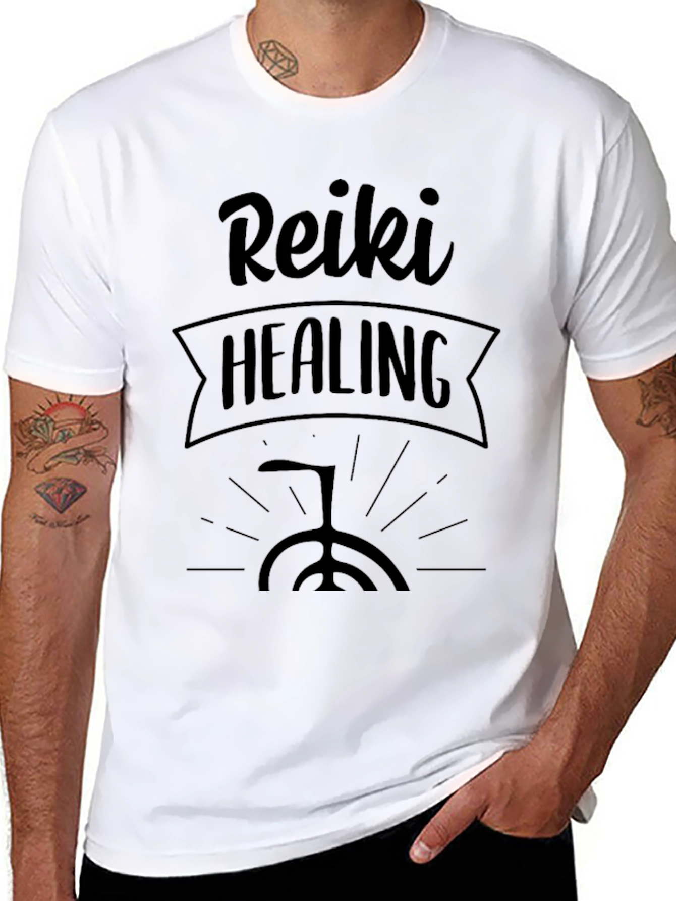Reiki Healing Black Graphic Tee