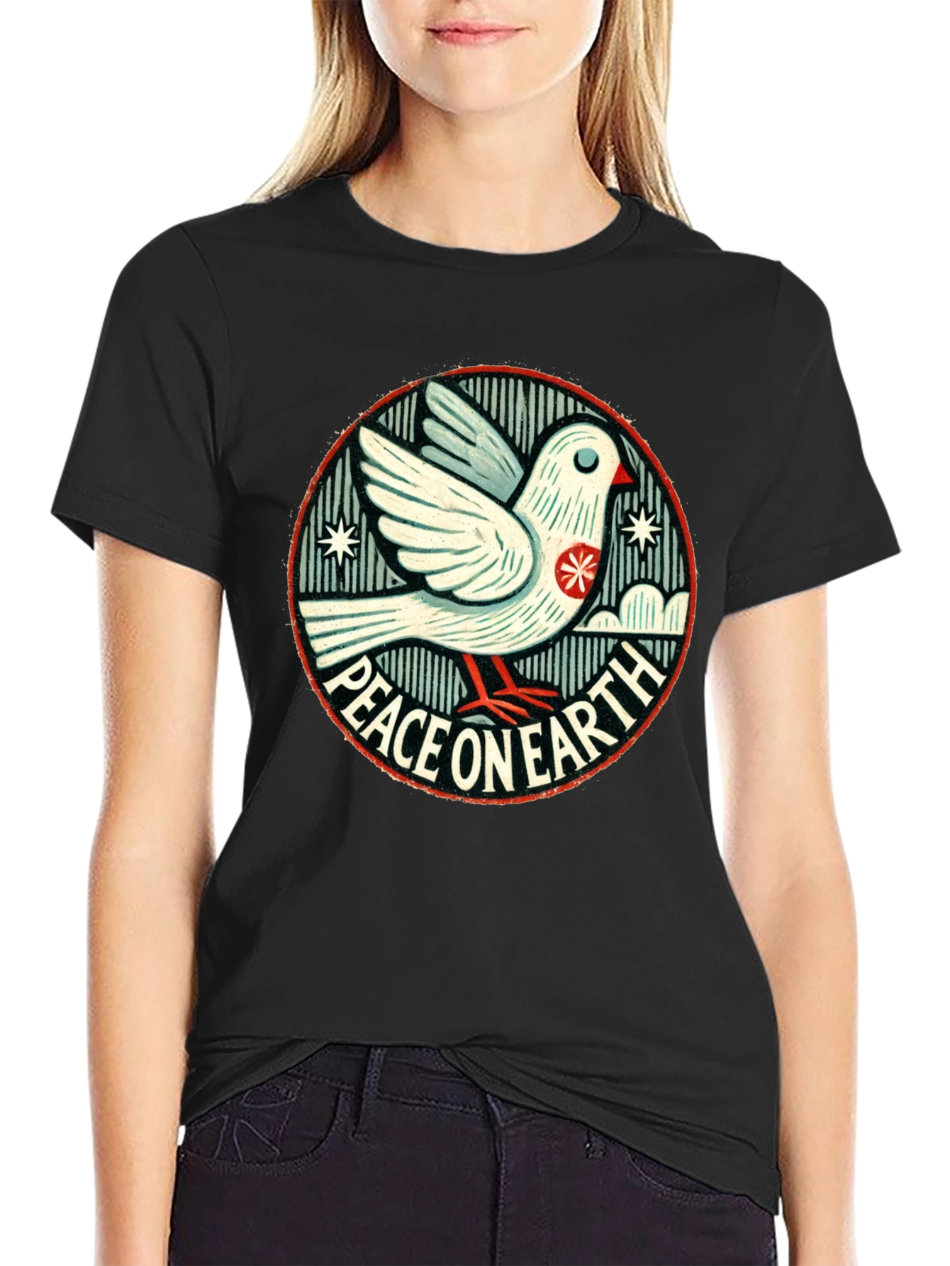 Peace On Earth Graphic Tee - Dove of Peace T-Shirt