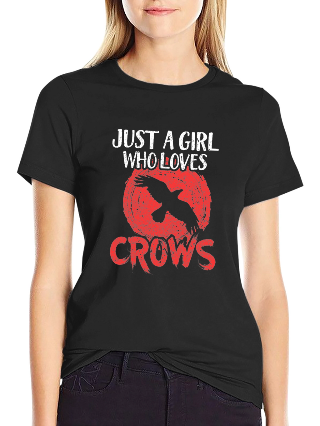 Just a Girl Who Loves Crows Graphic Tee