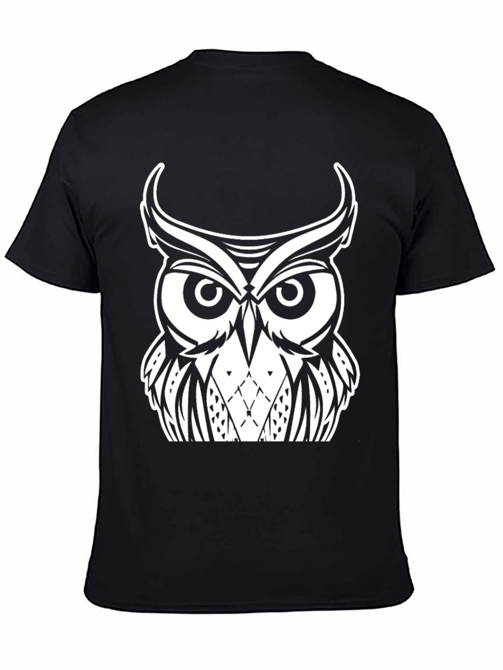Owl Graphic Black T-Shirt - Unique Design