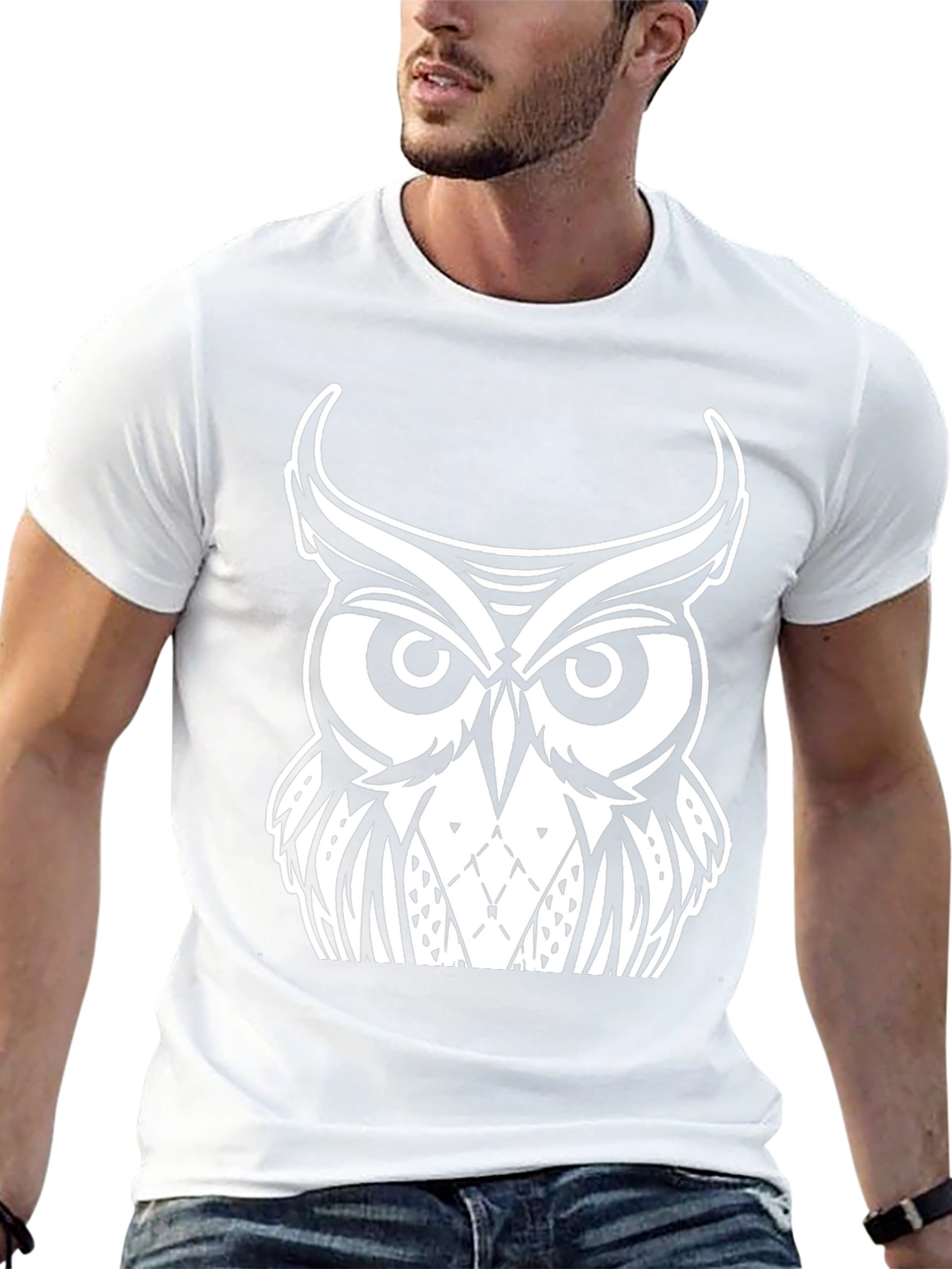 Owl Graphic Black T-Shirt - Unique Design