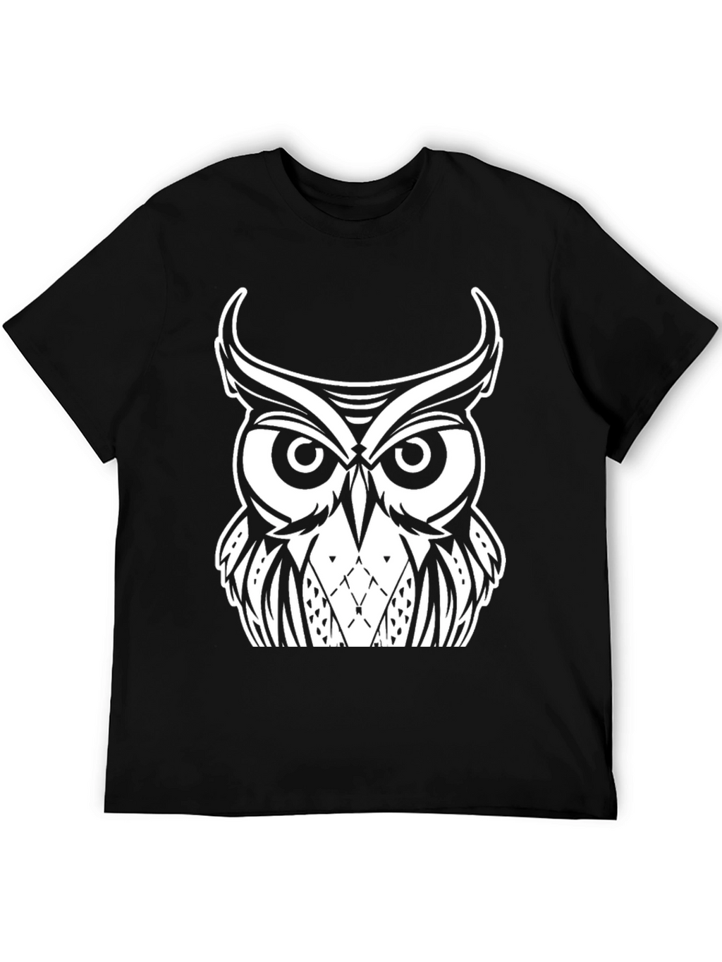 Owl Graphic Black T-Shirt - Unique Design