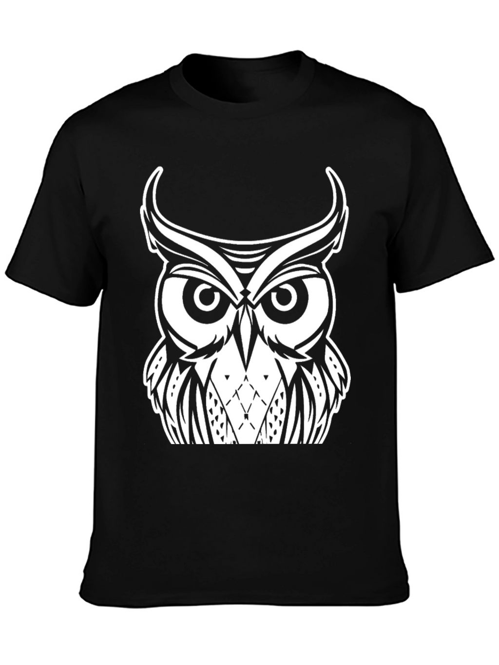 Owl Graphic Black T-Shirt - Unique Design