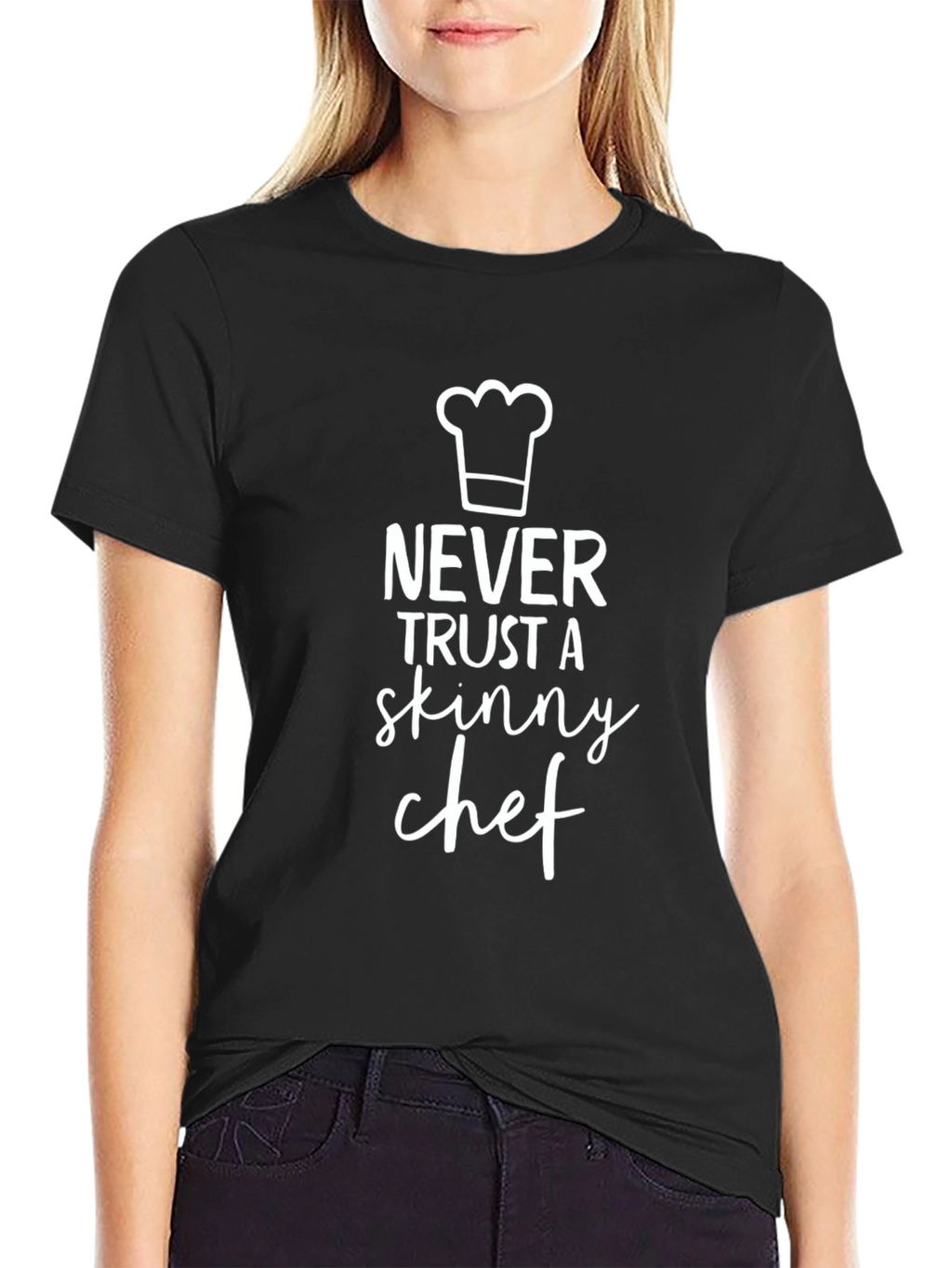 Funny Chef T-Shirt - Never Trust a Skinny Chef