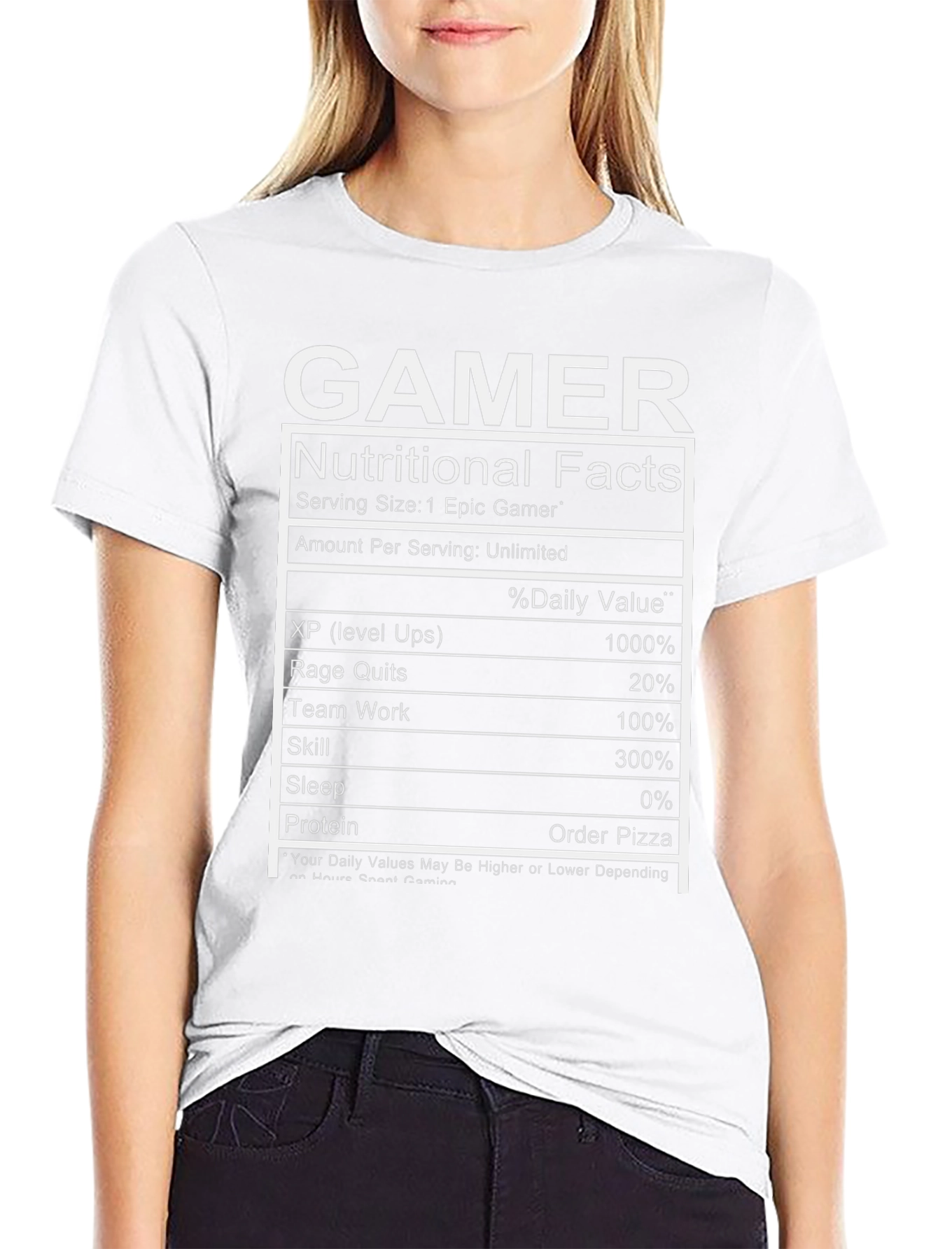 Gamer Nutritional Facts T-Shirt - Epic Gamer