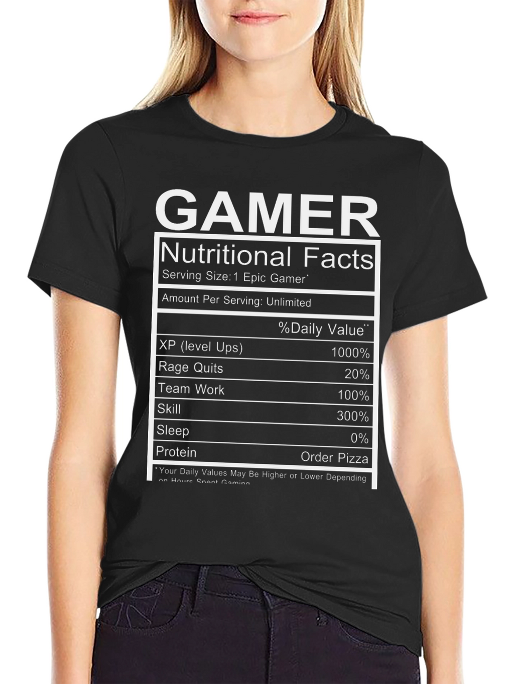 Gamer Nutritional Facts T-Shirt - Epic Gamer