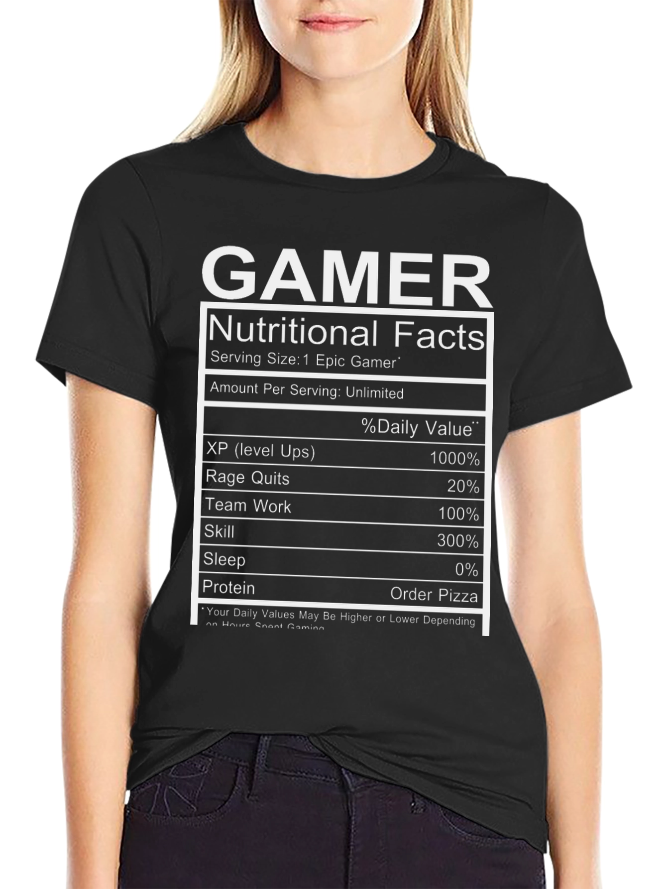 Gamer Nutritional Facts T-Shirt - Epic Gamer