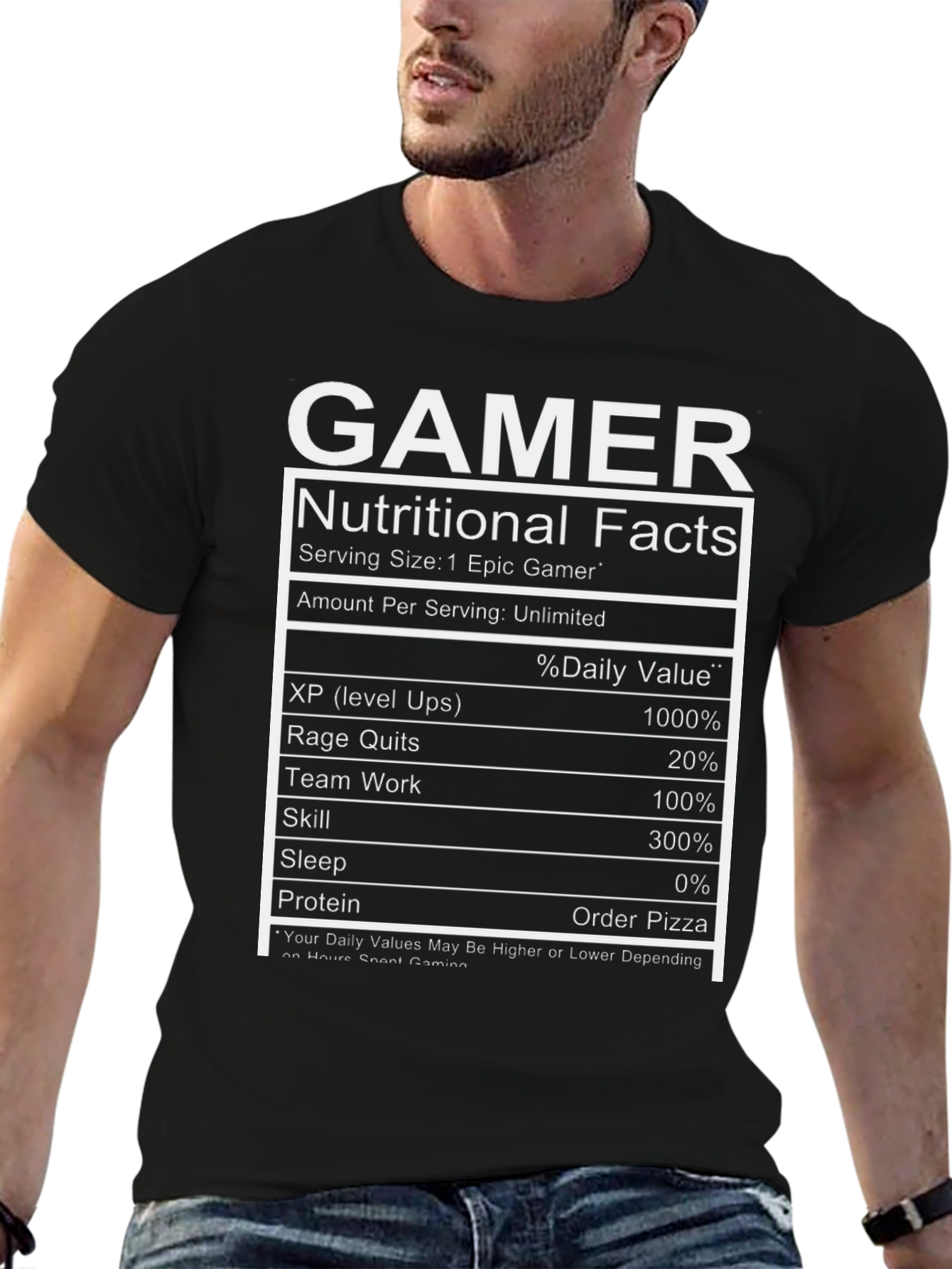 Gamer Nutritional Facts T-Shirt - Epic Gamer