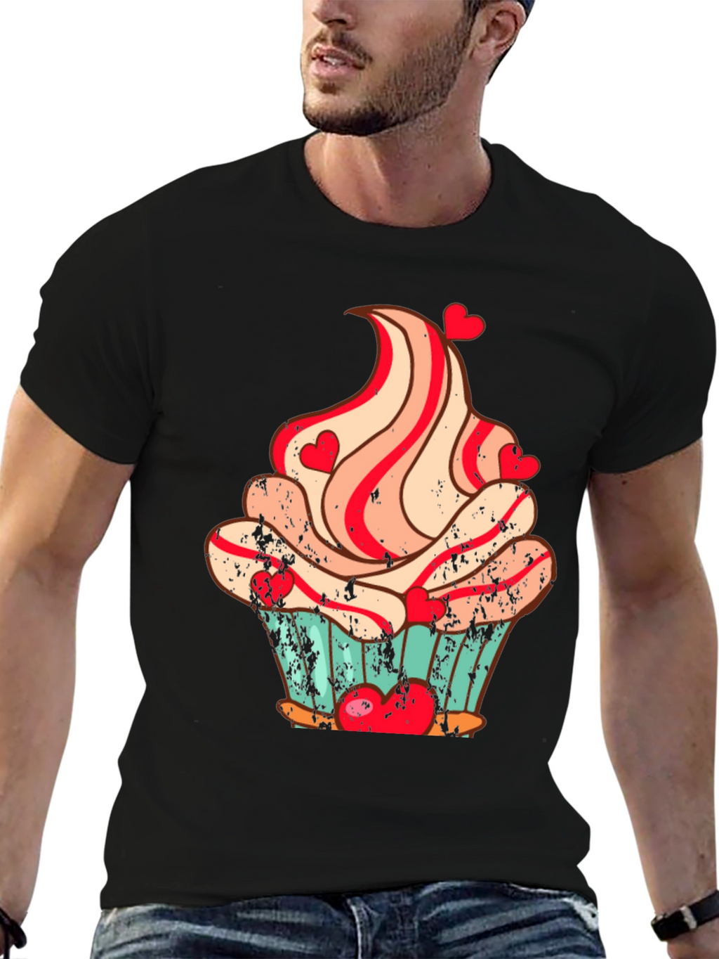 Cupcake Heart Valentines Day T-Shirt