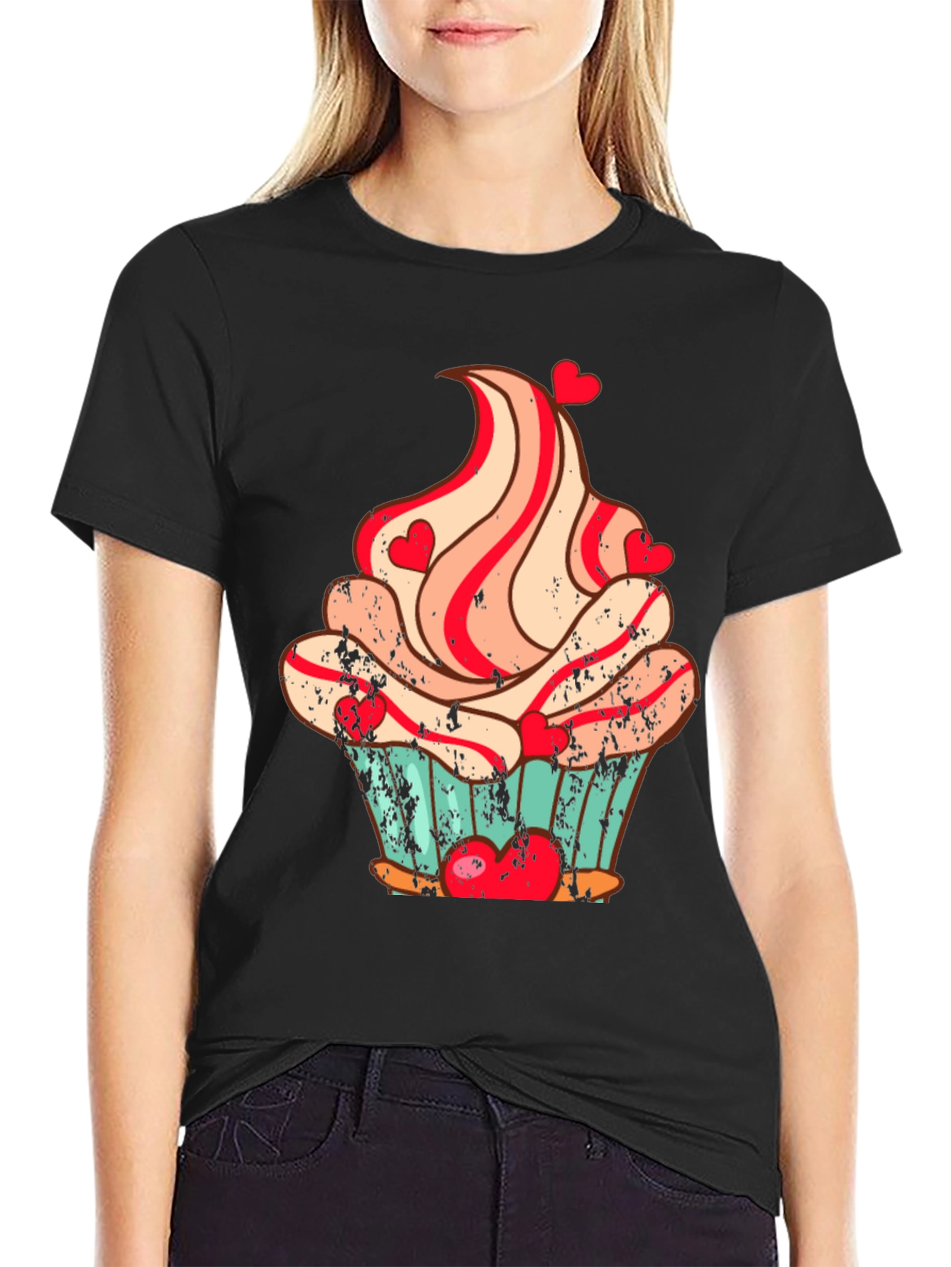 Cupcake Heart Valentines Day T-Shirt