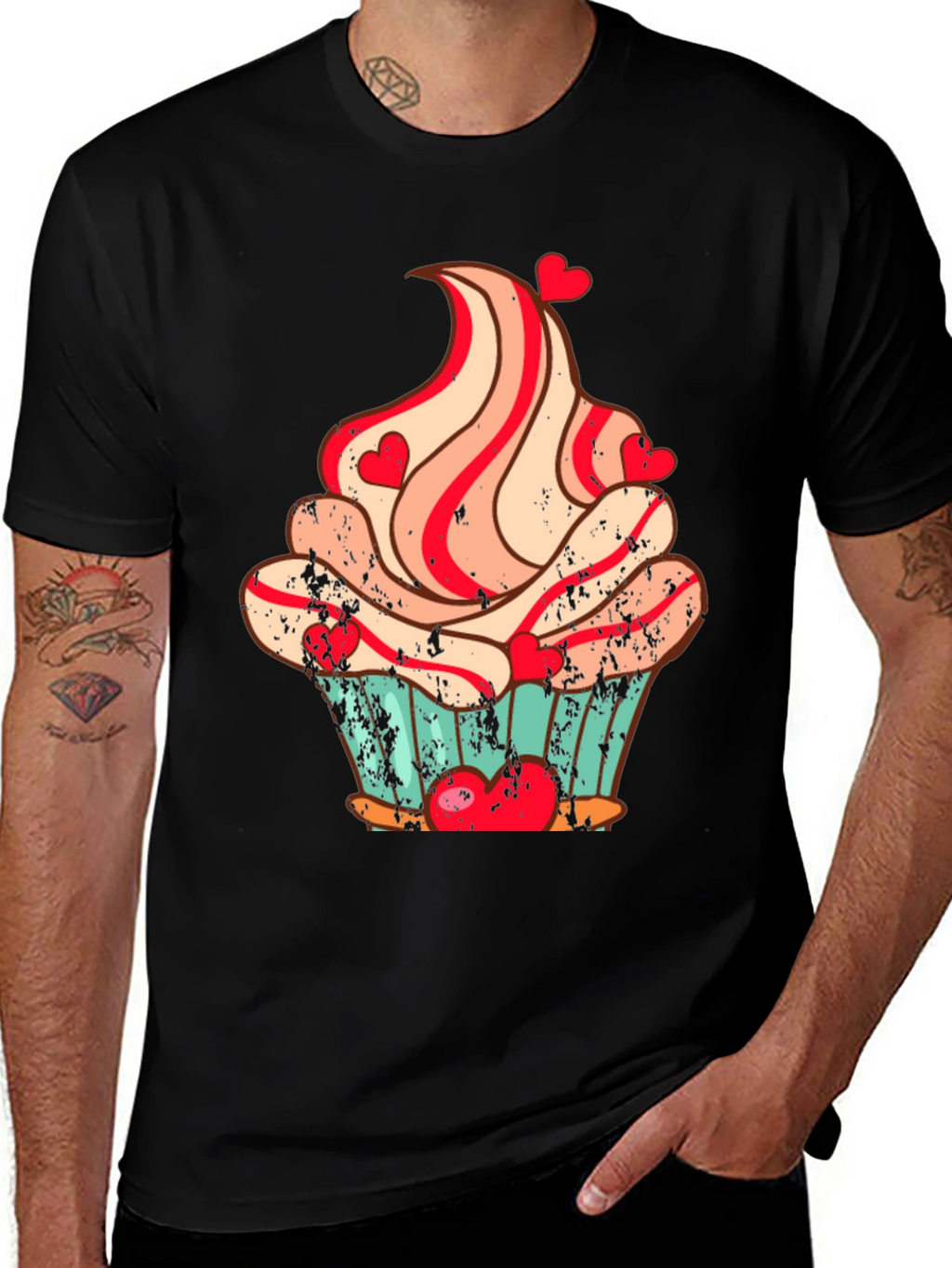 Cupcake Heart Valentines Day T-Shirt