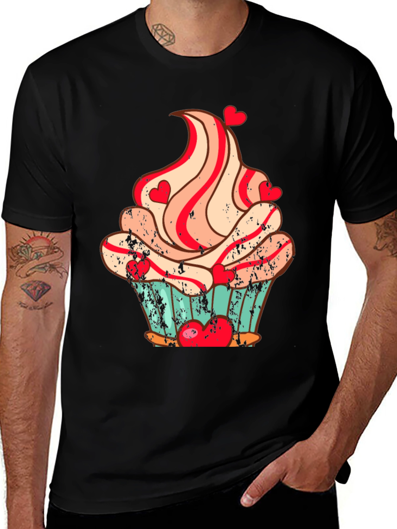 Cupcake Heart Valentines Day T-Shirt