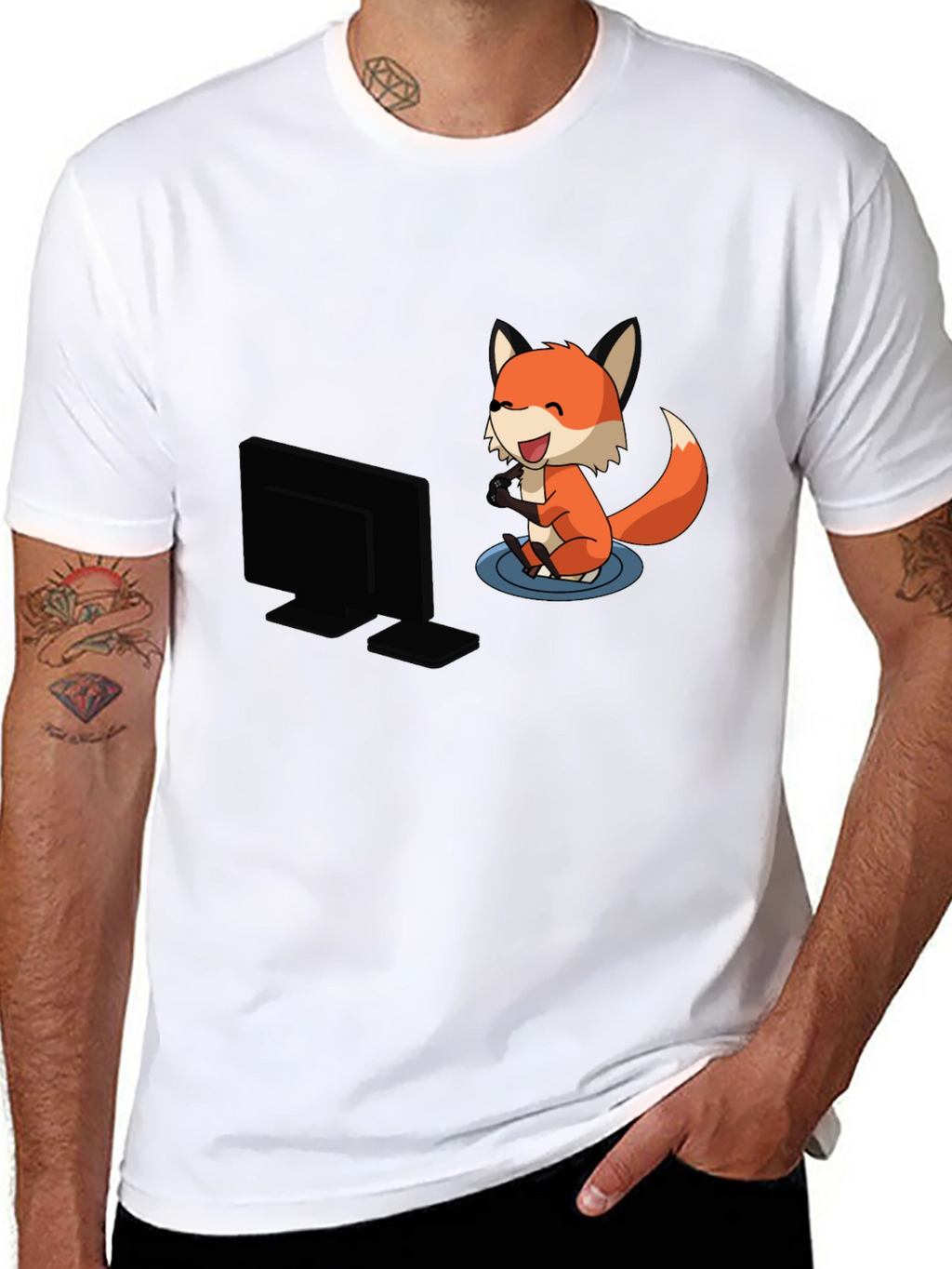 Gaming Fox Black T-Shirt