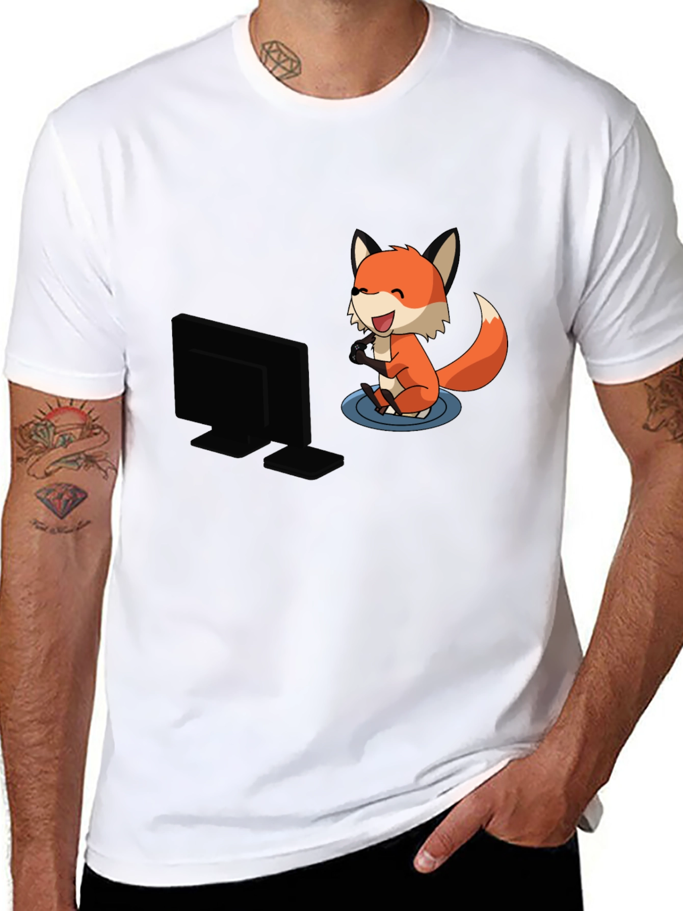 Gaming Fox Black T-Shirt