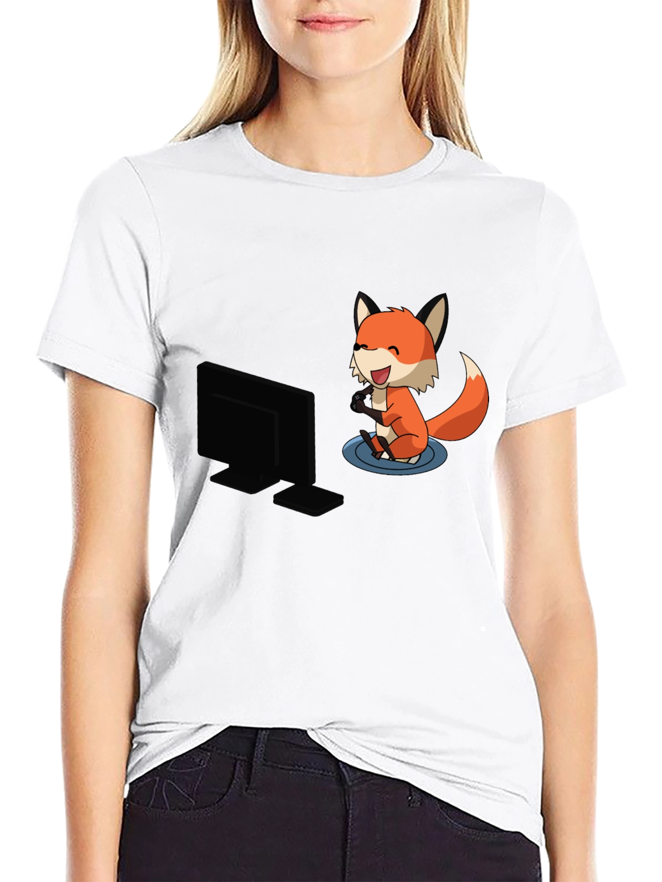 Gaming Fox Black T-Shirt