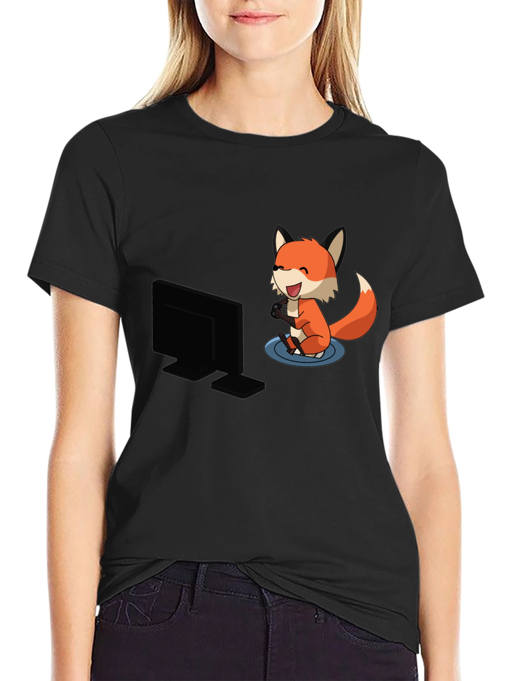 Gaming Fox Black T-Shirt