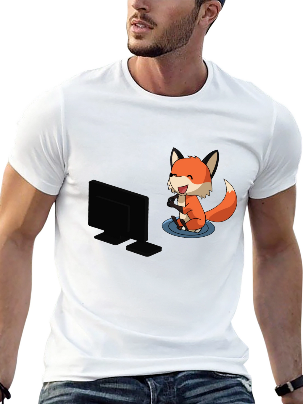 Gaming Fox Black T-Shirt