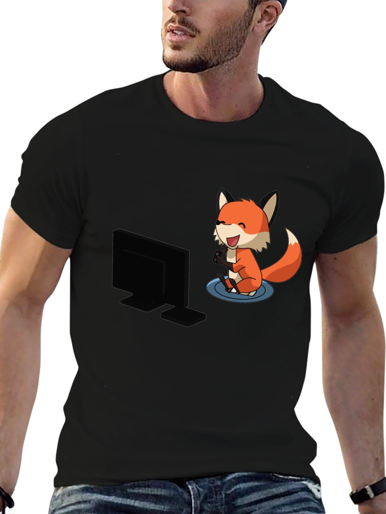 Gaming Fox Black T-Shirt