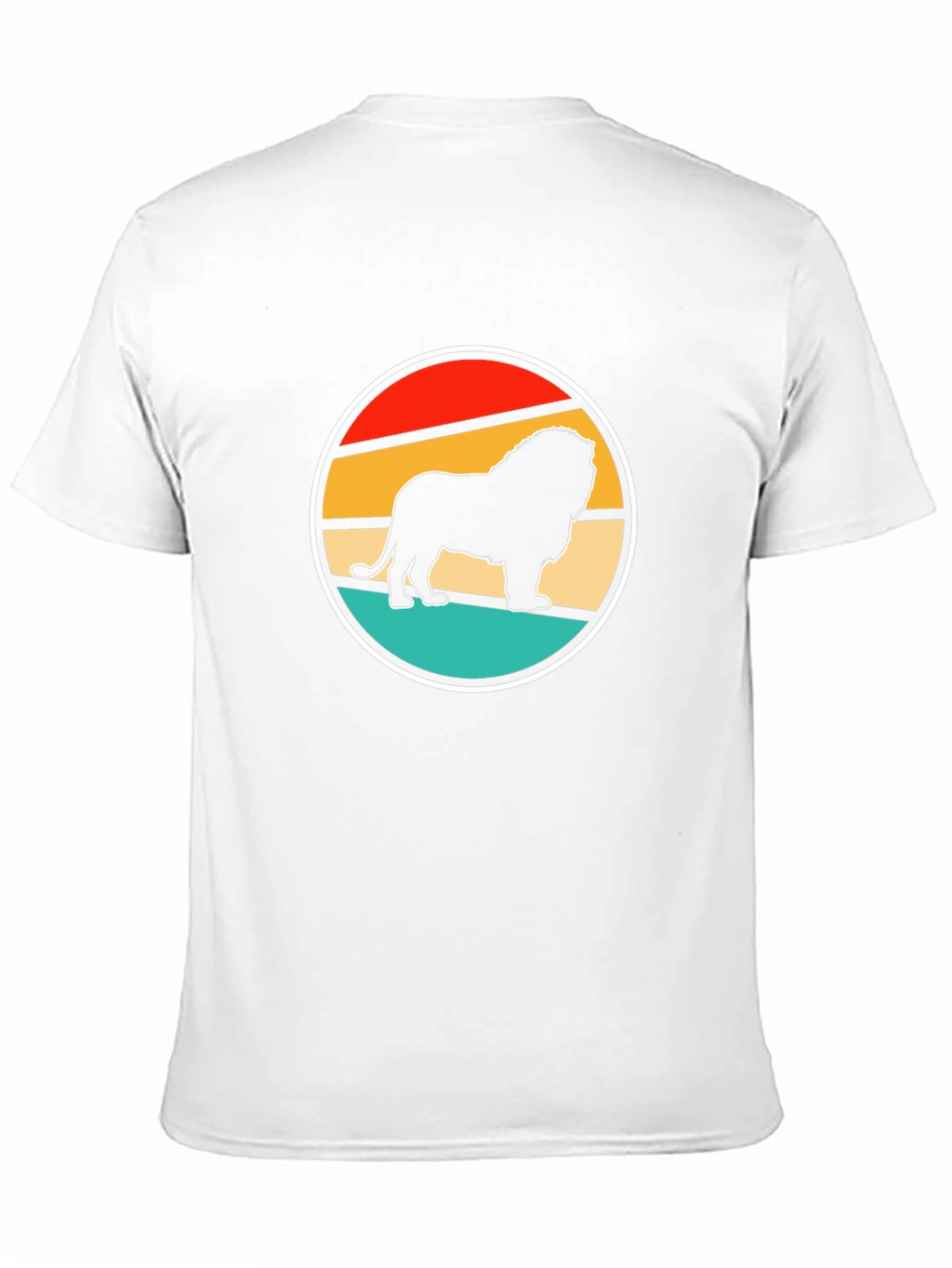 Lion Sunset Graphic Tee - Cool Retro Design